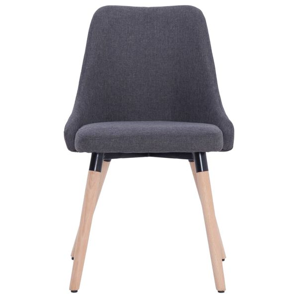 vidaXL Matstolar 2 st m&ouml;rkgr&aring; tyg