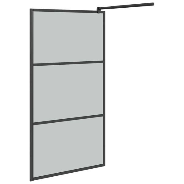 vidaXL Duschv&auml;gg 115x195cm halvfrostat ESG-glas svart