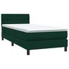 vidaXL Rams&auml;ng med madrass m&ouml;rkgr&ouml;n 90x220 cm sammet