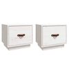 vidaXL S&auml;ngbord 2 st vit 40x34x35 cm massivt furutr&auml;