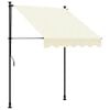 vidaXL Markis inf&auml;llbar gr&auml;ddvit 150x150 cm tyg och st&aring;l