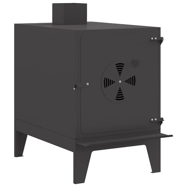 vidaXL Campingkamin Svart 35 x 50 x 60 cm Kallvalsat st&aring;l