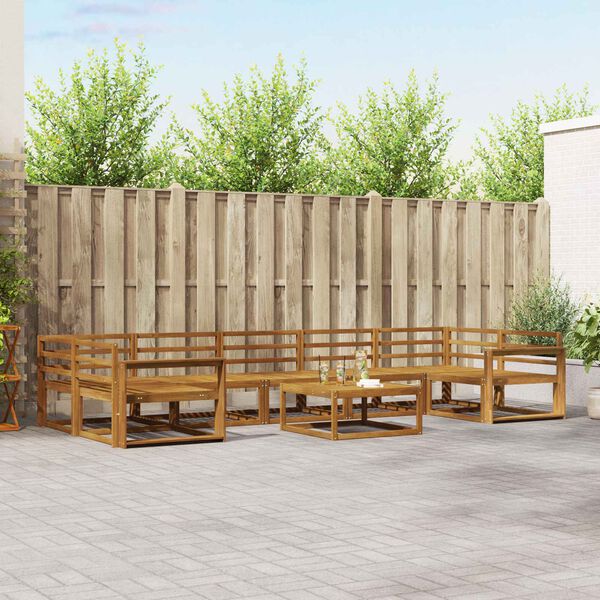 vidaXL Utomhussoffset 8 pcs Naturf&auml;rg Massivt Akaciatr&auml;