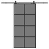 vidaXL Skjutd&ouml;rr med beslag svart 102,5x205 cm h&auml;rdat glas