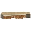 vidaXL Utomhussoffset med kudde 8 pcs Naturlig och Beige