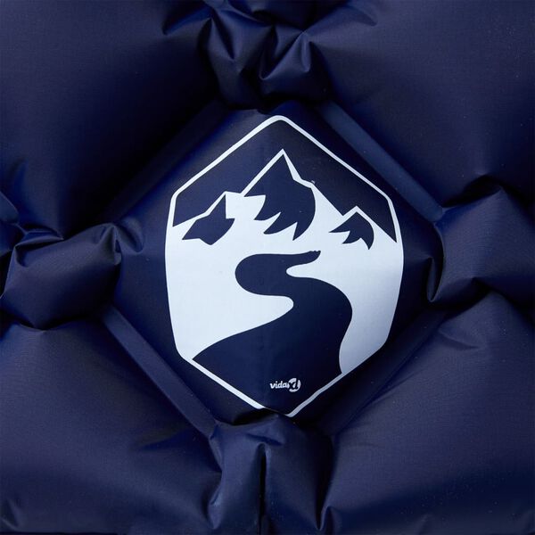 vidaXL Uppbl&aring;sbar campingmadrass med kudde 1 person marinbl&aring;