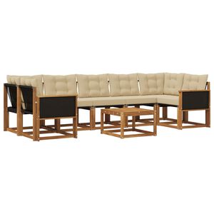 vidaXL Utomhussoffset med kudde 8 pcs Naturlig och Beige