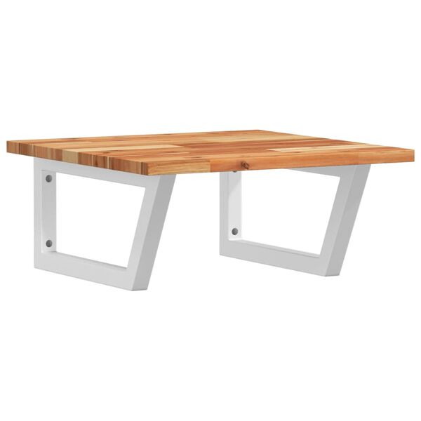 vidaXL V&auml;ggmonterad handfatshylla st&aring;l och massivt akaciatr&auml;