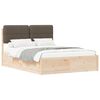 vidaXL S&auml;ngram med Kl&auml;dd Huvudgavel Taupe 150 x 200 cm Massiv furu
