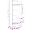 vidaXL Garderob sonoma-ek 80x50x200 cm konstruerat trä