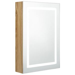 vidaXL Spegelsk&aring;p med LED ek 50x13x70 cm