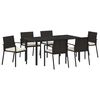 vidaXL Tr&auml;dg&aring;rdsm&ouml;belset 7 pcs Svart Pulverlackerat st&aring;l