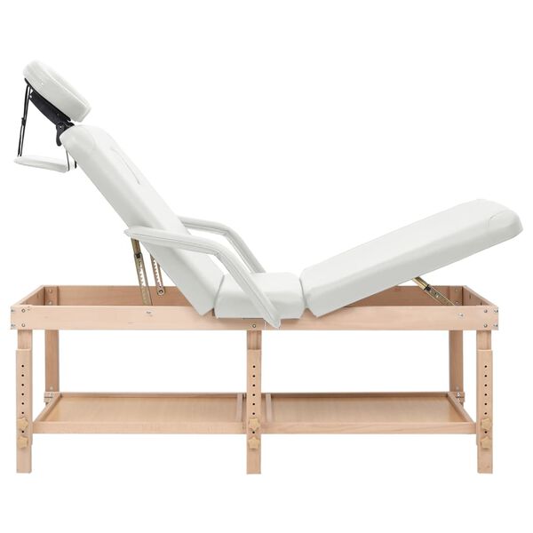 vidaXL Massagebord 3 zoner vit konstläder