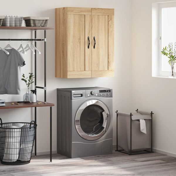 vidaXL V&auml;ggsk&aring;p sonoma-ek 69,5x34x90 cm konstruerat tr&auml;