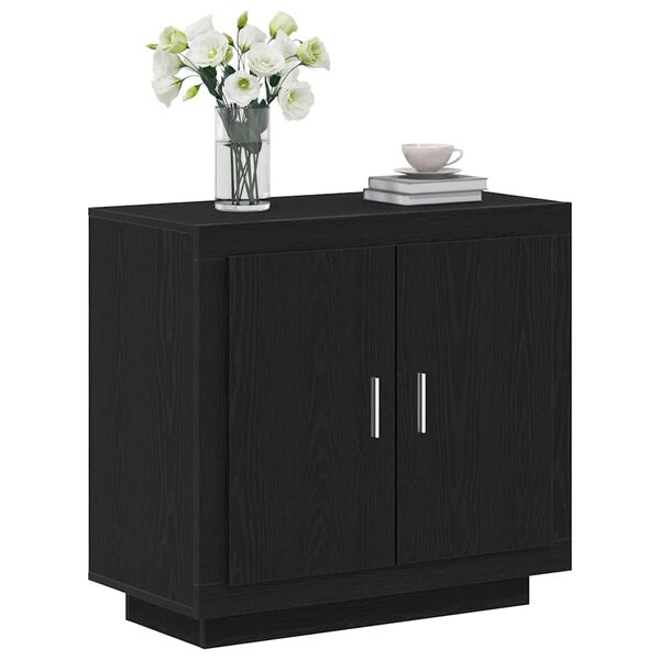 vidaXL Sideboard Svart Ek 80 x 40 x 75 cm Konstruerat trä