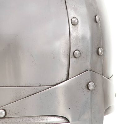 vidaXL Medeltida riddarhjälm för LARP silver stål