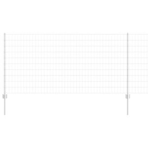 vidaXL Euro Staket med St&ouml;d 10 x 1 m Galvaniserat st&aring;l Silver Mesh