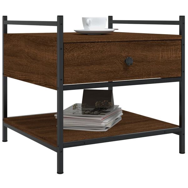 vidaXL Soffbord brun ek 50x50x50 cm konstruerat trä