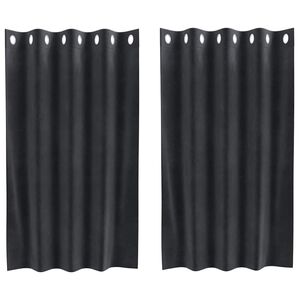 vidaXL M&ouml;rkl&auml;ggningsgardiner 2 pcs M&ouml;rkgr&aring; 140 x 140 cm Sammet