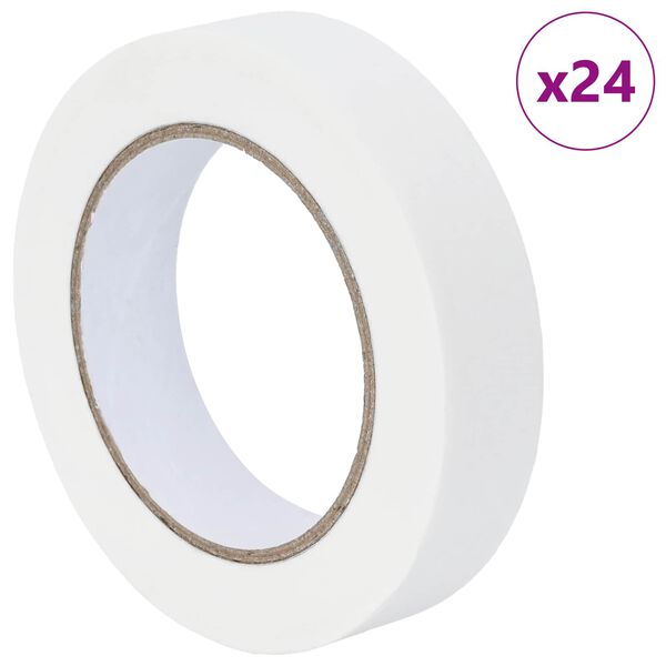 vidaXL M&aring;lartape 24 pcs Vit 25mm x 50m Papper