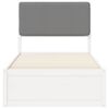 vidaXL Sängram med Klädd Huvudgavel Ljusgrå 100 x 200 cm Massiv furu