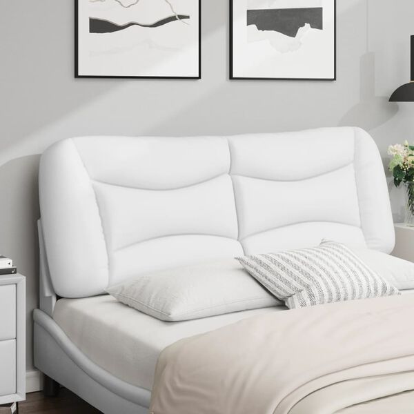 vidaXL Headboard Cushion "Hvar" White 140 cm Faux Leather