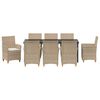 vidaXL Tr&auml;dg&aring;rdsm&ouml;belset 9 pcs Beige konstrotting
