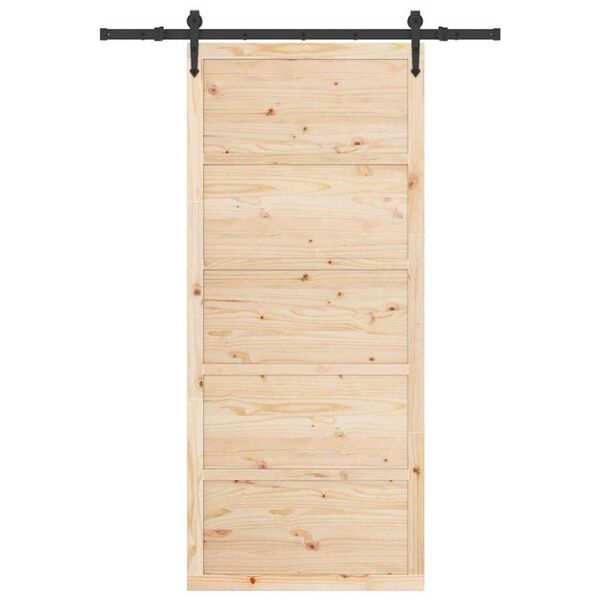 vidaXL Skjutdörr Naturfärg 80 x 208 cm Massiv furu