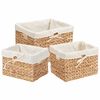 vidaXL F&ouml;rvaringskorgar 3 pcs Naturf&auml;rg 35 x 30 x 25 cm Vattenhyacint