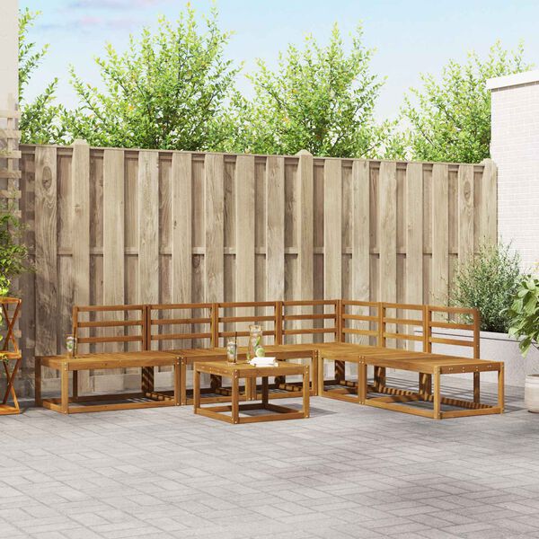 vidaXL Soffset 7 Stycke Naturf&auml;rg Massivt Akaciatr&auml;