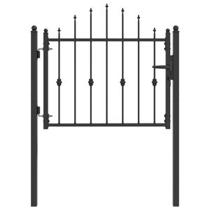 vidaXL Staketgrind ASTEN 100 x 75 cm Metall Svart L&aring;sbar