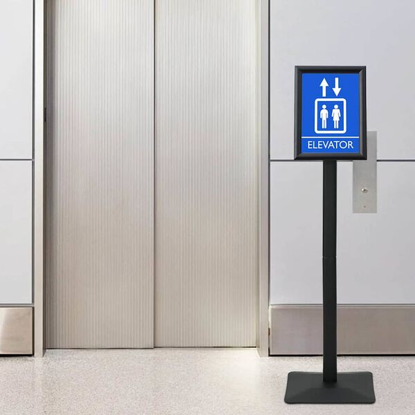 vidaXL Pedestal affischst&auml;ll Svart a4 Aluminium och PVC