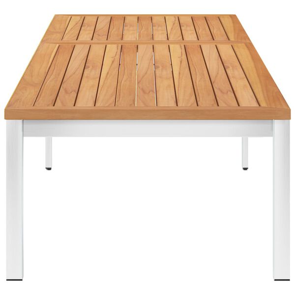 vidaXL Sols&auml;ng med dyna massivt teaktr&auml; och rostfritt st&aring;l