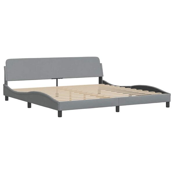 vidaXL Bed Frame "Dover" Light Grey 200x200 cm Fabric