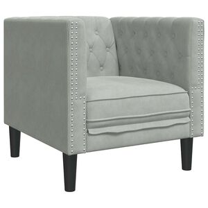 vidaXL Soffa Ljusgr&aring; 74,5 x 71 x 70,5 cm Sammet