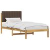 vidaXL S&auml;ngram med Kl&auml;dd Huvudgavel Vitlaserad och taupe 75 x 190 cm
