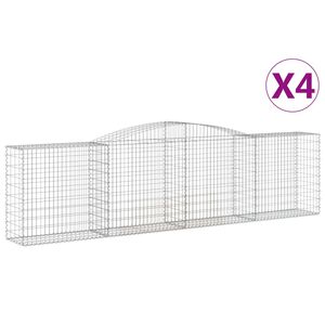 vidaXL Gabioner b&aring;gformade 4 st 400x50x100/120 cm galvaniserat j&auml;rn