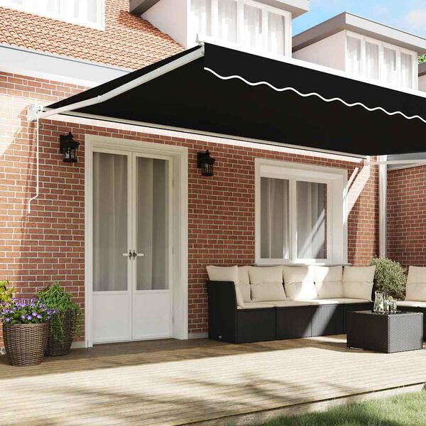 vidaXL Markis Svart 500 x 300 x 165 cm Polyester och metall