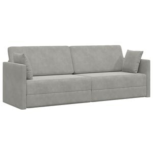 vidaXL Golvb&auml;ddsoffa Ljusgr&aring; 213 x 70 x 77 cm Sammet