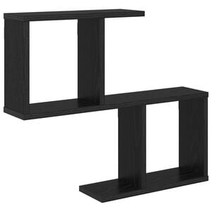vidaXL V&auml;gg hylla Svart ek 60 x 12 x 50,5 cm Konstruerat tr&auml;