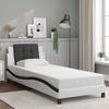 vidaXL Bed Frame without Mattress "Zadar" White and Black 80x200 cm Faux Leather