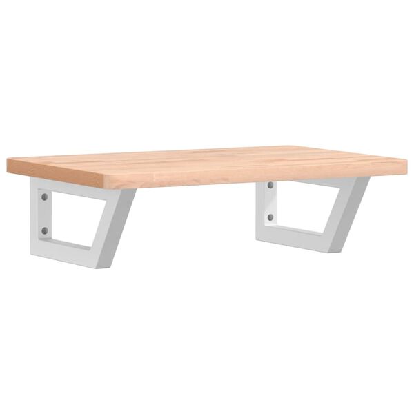 vidaXL V&auml;ggmonterad handfatshylla st&aring;l och massiv bok