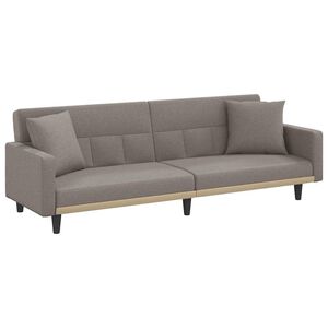 vidaXL B&auml;ddsoffa med kuddar taupe tyg