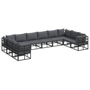 vidaXL Tr&auml;dg&aring;rdsoffset 10 st Svart Aluminium