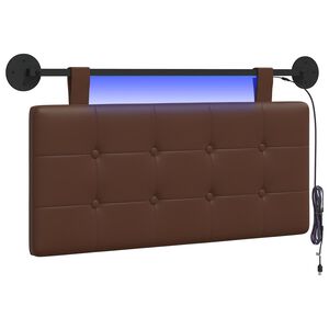 vidaXL H&auml;ngande s&auml;nggavel Med LED-lampa Brun Konstl&auml;der