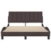 vidaXL Bed Frame without Mattress "Hanko" Dark Brown 140x200 cm Fabric