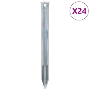 vidaXL T&auml;ltpinnar 24 st 22 cm &Oslash;20 mm galvaniserat st&aring;l