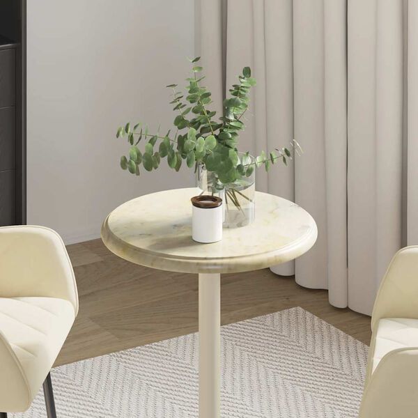 vidaXL Bordsskiva gr&auml;ddvit &Oslash;40x2,5 cm marmor