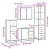 vidaXL Badrumsmöbler set 4 delar sonoma-ek konstruerat trä