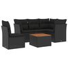 vidaXL Loungegrupp med dynor 6 delar svart konstrotting